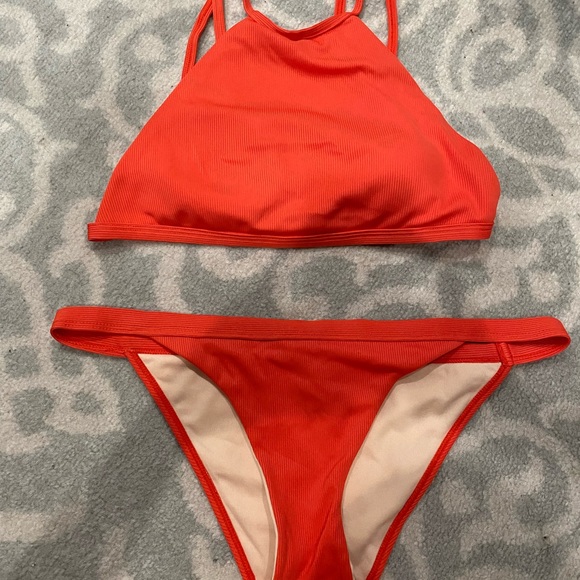 LA Hearts Crop Top Ribbed Bikini Set - Picture 3 of 5